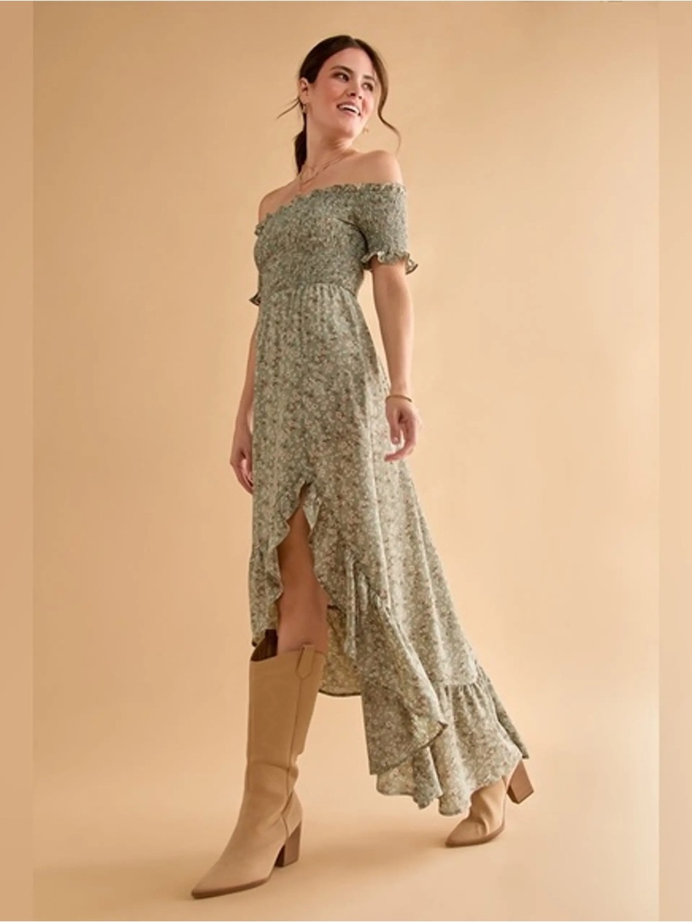 Francesca's Perdita Off-Shoulder Maxi Dress